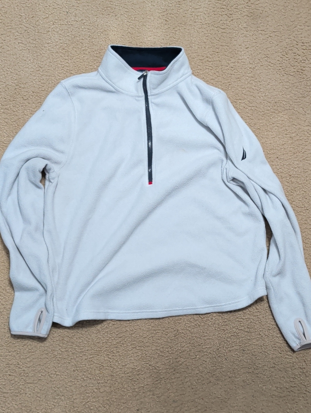 Nautica Red and Black Fleece Pullover
